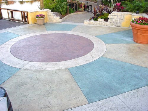 Colorful Cement Finish for Flamboyant Patio